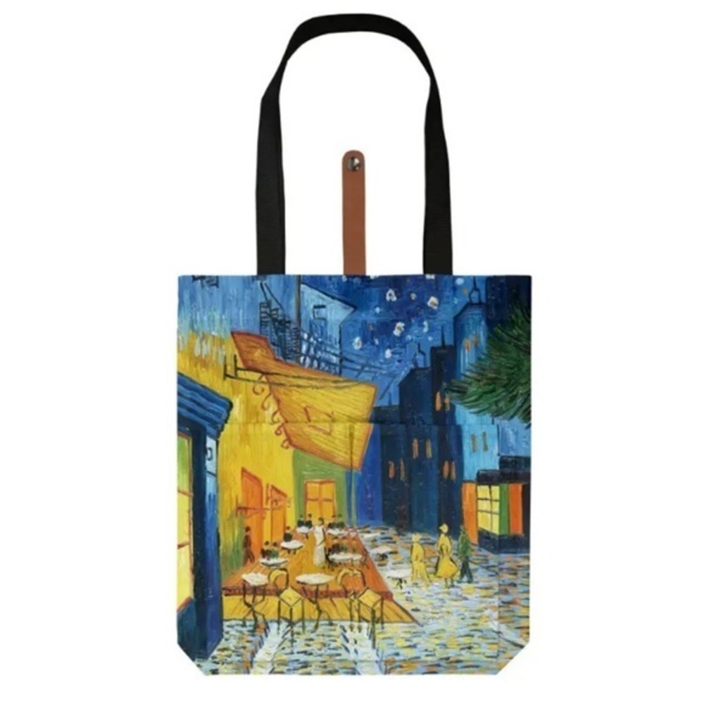Polyester Oil Painting Van Gogh Tote Bags Reusable Bag Café Terrace at Night new